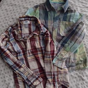 BOGO Boys Plaid Button-Up Long Sleeve Shirts